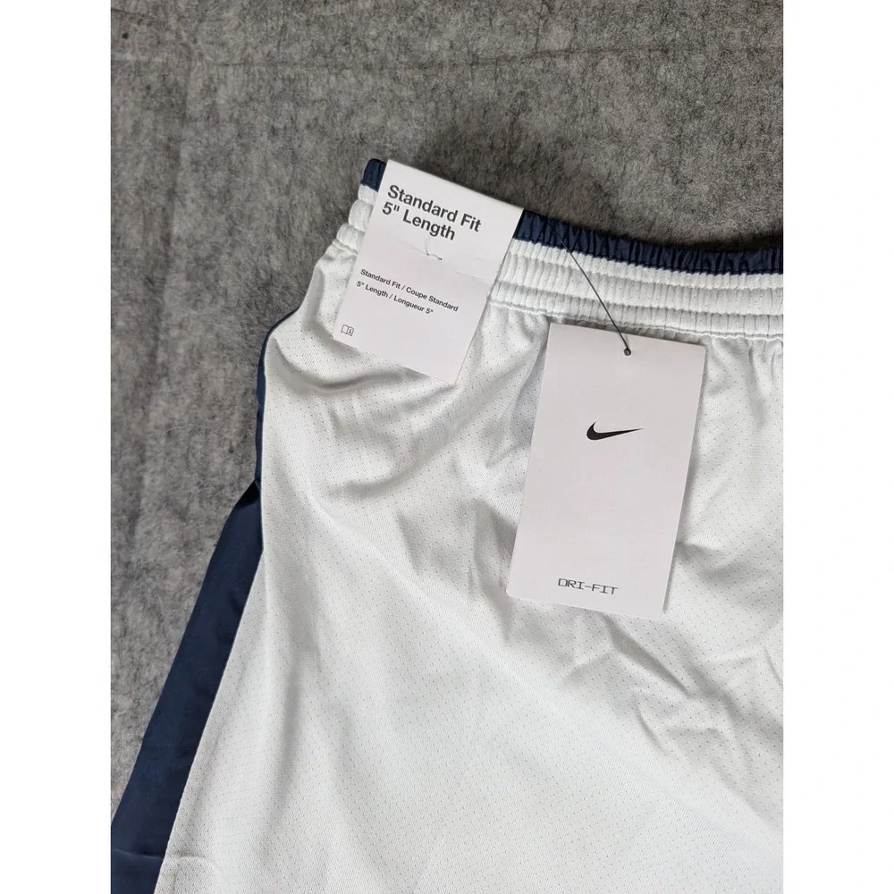 Nike Track Club Dri-FIT Running Shorts White Navy Blue Athletic Mesh Mens M